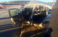 Accidente vehicular, acceso Aeropuerto Internacional Malvinas Argentina de la ciudad de Ushuaia.