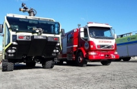 Entrenamientos con Bomberos del Aeropuerto Internacional Malvinas Argentina de la ciudad de Ushuaia