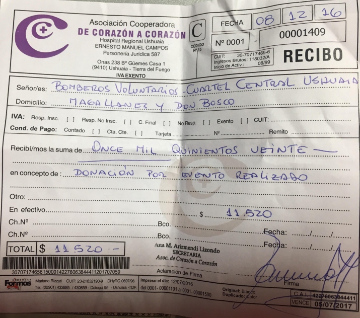 Se entrega donación a la Cooperadora de Corazón a Corazón